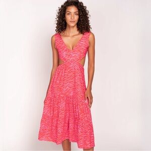Anthropologie by PEIXOTO Mariah Dress Size XS Zebra Pink Sleeveless Cutout Dress